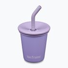 Puodelis KLEAN KANTEEN Steel Straw Lid 296 ml paisley purple