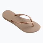 Moteriškos šlepetės per pirštą Havaianas Slim rose gold