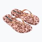 Moteriškos šlepetės per pirštą Ipanema Animal Print beige/gold