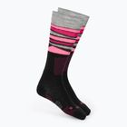 Moteriškos slidinėjimo kojinės Mico Light Weight Superthermo Natural Merino Ski black/fluorescent fuchsia