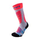 UYN Ski Junior šviesiai pilkos/koralinės fluo spalvos vaikiškos kojinės
