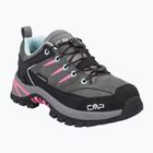 Vaikiški žygio batai CMP Rigel 2.0 Low Waterproof grey/acquarius/pink fluo
