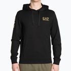 Vyriškas džemperis EA7 Emporio Armani Train Logo Series Hoodie Extended Logo Coft black/gold logo