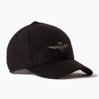 Vyriška kepuraitė su snapeliu Aeronautica Militare Wool Eagle Embroidery jet black