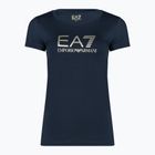 Moteriški marškinėliai EA7 Emporio Armani Train Shiny navy blue/logo light gold