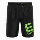 Vyriški maudymosi šortai EA7 Emporio Armani Water Sport Logo Bermuda nero/fluo lime