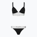 Moteriškas dviejų dalių maudymosi kostiumėlis EA7 Emporio Armani Water Sports BW Maxi Logo bianco/nero