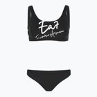 Moteriškas dviejų dalių maudymosi kostiumėlis EA7 Emporio Armani Maxi Logo Bikini Top black