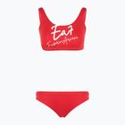 Moteriškas dviejų dalių maudymosi kostiumėlis EA7 Emporio Armani Maxi Logo Bikini Top racing red