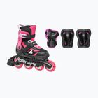 Vaikiški riedučiai su apsaugomis Rollerblade Microblade Combo Jr black/pink