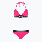 Moteriškas dviejų dalių maudymosi kostiumėlis EA7 Emporio Armani Logo Tape Bikini Triangle neon pink
