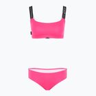 Moteriškas dviejų dalių maudymosi kostiumėlis EA7 Emporio Armani Logo Tape Bikini Top neon pink