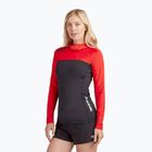 Dakine moteriški plaukimo marškinėliai Hd Snug Fit Rashguard Hoodie black and red DKA333W0002