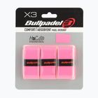 Padelio raketės apvyniojimai Bullpadel GB-1201 Comfort Absorbent 3 pcs. fluor pink