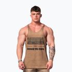 Vyriškas treniruočių tank topas NEBBIA Washed-Off Stringer Max Out light brown