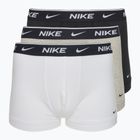 Vyriškos trumpikės Nike Everyday Cotton Stretch Trunk 3 poros white/grey heather/black