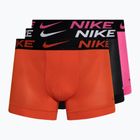 Vyriškos trumpikės Nike Dri-FIT Cotton Trunk 3 poros picante red/laser fuchsia/black