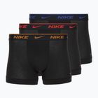 Vyriškos trumpikės Nike Everyday Cotton Stretch Trunk 3 poros black lig crim/des och/deep night logo waistband