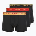 Vyriškos trumpikės Nike Everyday Cotton Stretch Trunk 3 poros blk/university red/wheat gold/black high shine wb