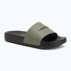 Vyriškos šlepetės Calvin Klein HM0HM01063 Chuncky Pool Slide Rub Smokey Olive/Black