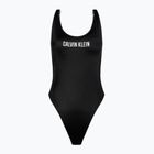 Moterų Calvin Klein Scoop Back One Piece Swimsuit Black
