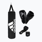 adidas Performance bokso rinkinys krepšys + pirštinės + tvarstis juodai baltas ADIBAC11KIT-EUN