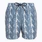 Vyriški Calvin Klein Medium Drawstring Print maudymosi šortai mėlyni