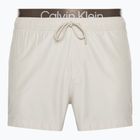 Vyriški Calvin Klein Short Double Wb smėlio spalvos maudymosi šortai
