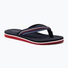 Moteriškos šlepetės per pirštą Tommy Hilfiger Stripes Beach Sandal red white blue