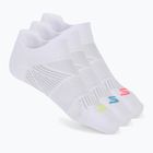 Moteriškos kojinės SKECHERS Toe/Heel Terry Low Cut 3 poros white/bright blue