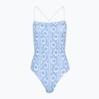 Moteriškas vientisas maudymosi kostiumėlis Tommy Hilfiger Straight Neck Print floral stripe blue spell