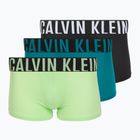 Trumpikės Calvin Klein 000NB3775A Trunk 3 poros black/teal breeze/forest freeze
