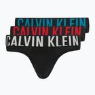 Vyriškos trumpikės Calvin Klein 000NB3607A Hip Brief 3 pairs black w/oatmeal logo/black w/age