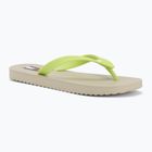 Moteriškos šlepetės per pirštą Tommy Jeans Logo Summer white clay/lime essence