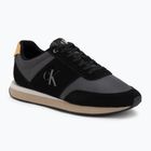 Vyriški batai Calvin Klein HM0HM02212 Retro Runner Bans Leather Suede black/iron gate/amber gold
