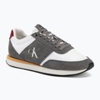 Vyriški batai Calvin Klein HM0HM02212 Retro Runner Bans Leather Suede granite gray/white/rhubarb