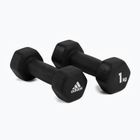 adidas hanteliai 2x1 kg juodi ADWT-10001