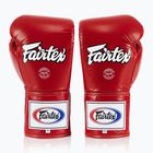 "Fairtex Pro Competition" bokso pirštinės su užrakintu nykščiu Odinės raudonos spalvos
