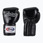 Fairtex Super Sparring bokso pirštinės su užfiksuotu nykščiu juodos spalvos