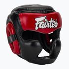 Bokso šalmas Fairtex Diagonal Vision Sparring Headguard - Full Head Coverage black/red