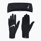 Moteriška galvos juosta + pirštinių komplektas Nike Essential Running black/black/silver