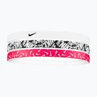 Galvos juosta Nike Printed Headbands 3 vnt. white/aster pink/black