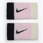 Riešų juostos Nike Swoosh Doublewide Wristbands 2 vnt. pink foam/coconut milk/black