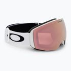 Oakley Flight Deck matinės baltos/prizm rožinio aukso iridžio slidinėjimo akiniai OO7064-C9