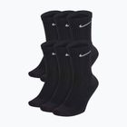 Nike Everyday Cushioned 6 poros juodų/baltų kojinių