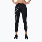 Moteriškos treniruočių tamprės 2XU Core Compression 7/8 black/silver