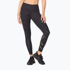 Moteriškos treniruočių kelnės 2XU Force Mid-Rise Compression black/gold