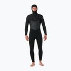 Vyriškas plaukimo hidrokostiumas Rip Curl Dawn Patrol Hooded 6/4 mm Chest Zip black