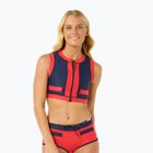 Maudymosi kostiumėlio viršus Rip Curl Coco Short Sleeve Vest red/dark blue