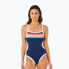 Moteriškas vientisas maudymosi kostiumėlis Rip Curl Surf Stripe Cheeky dark navy